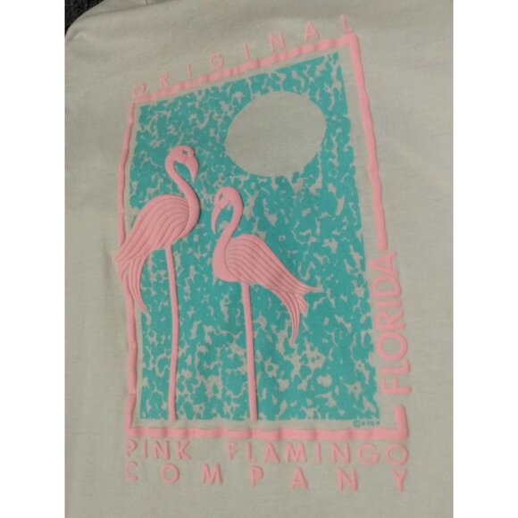 Vintage 80s Original Pink Flamingo Company T Shirt Large Single Stitch Florida - Picture 2 of 4